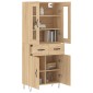 vidaXL Ντουλάπι Sonoma δρυς 69,5 x 34 x 180 εκ. από Επεξεργασμένο Ξύλο