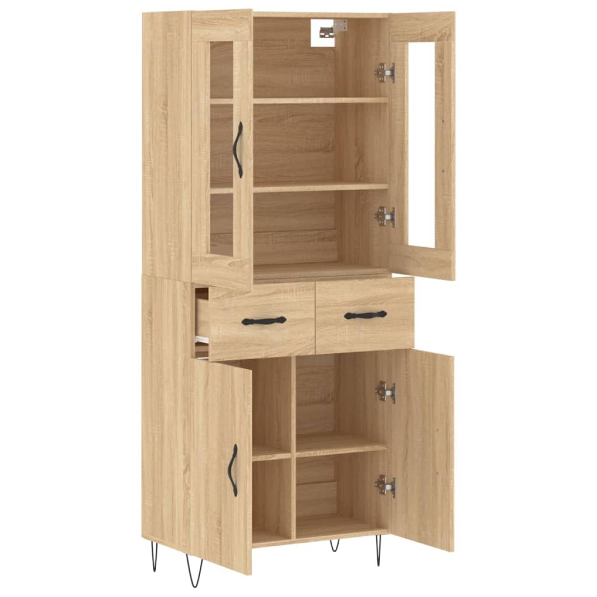vidaXL Ντουλάπι Sonoma δρυς 69,5 x 34 x 180 εκ. από Επεξεργασμένο Ξύλο