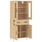 vidaXL Ντουλάπι Sonoma δρυς 69,5 x 34 x 180 εκ. από Επεξεργασμένο Ξύλο
