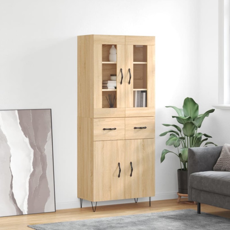 vidaXL Ντουλάπι Sonoma δρυς 69,5 x 34 x 180 εκ. από Επεξεργασμένο Ξύλο