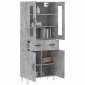 vidaXL Ντουλάπι Γκρι Σκυροδέματος 69,5x34x180 εκ. Επεξεργασμένο Ξύλο