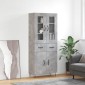 vidaXL Ντουλάπι Γκρι Σκυροδέματος 69,5x34x180 εκ. Επεξεργασμένο Ξύλο