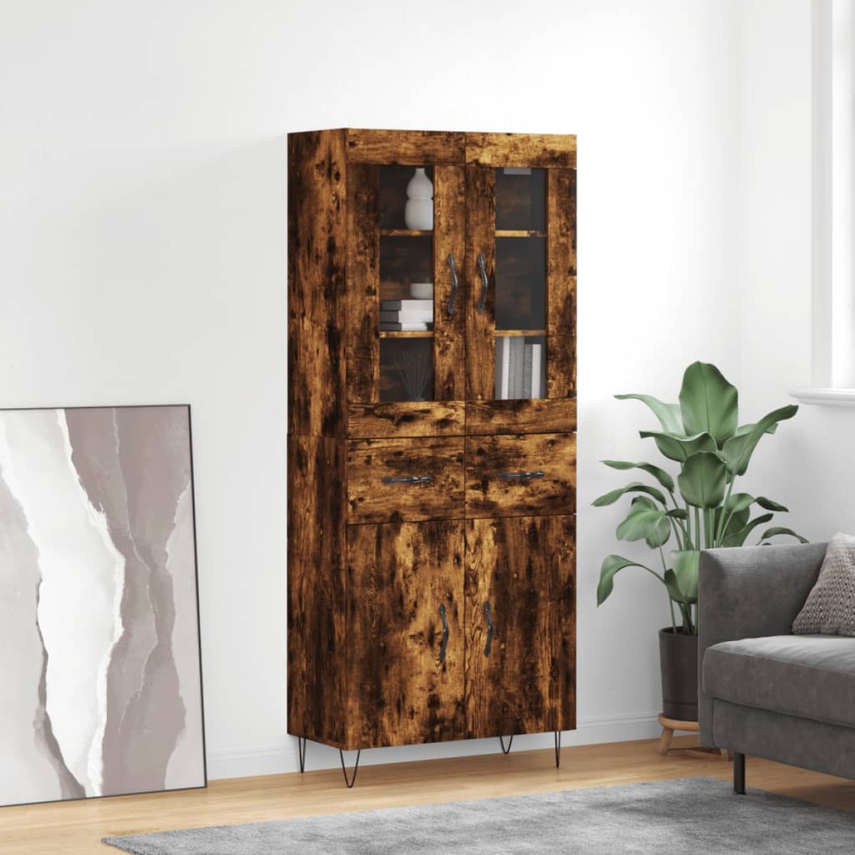 vidaXL Ντουλάπι Καπνιστή Δρυς 69,5x34x180 εκ. από Επεξεργασμένο Ξύλο