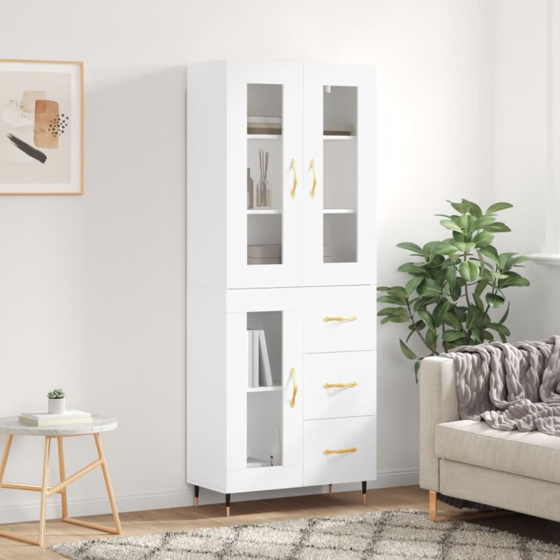 vidaXL Ντουλάπι Λευκό 69,5x34x180 εκ. από Επεξεργασμένο Ξύλο