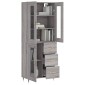 vidaXL Ντουλάπι Γκρι Sonoma 69,5 x 34 x 180 εκ. Επεξεργασμένο Ξύλο