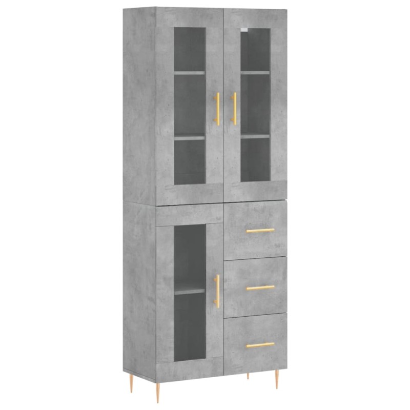 vidaXL Ντουλάπι Γκρι Σκυροδέματος 69,5x34x180 εκ. Επεξεργασμένο Ξύλο