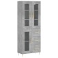 vidaXL Ντουλάπι Γκρι Σκυροδέματος 69,5x34x180 εκ. Επεξεργασμένο Ξύλο