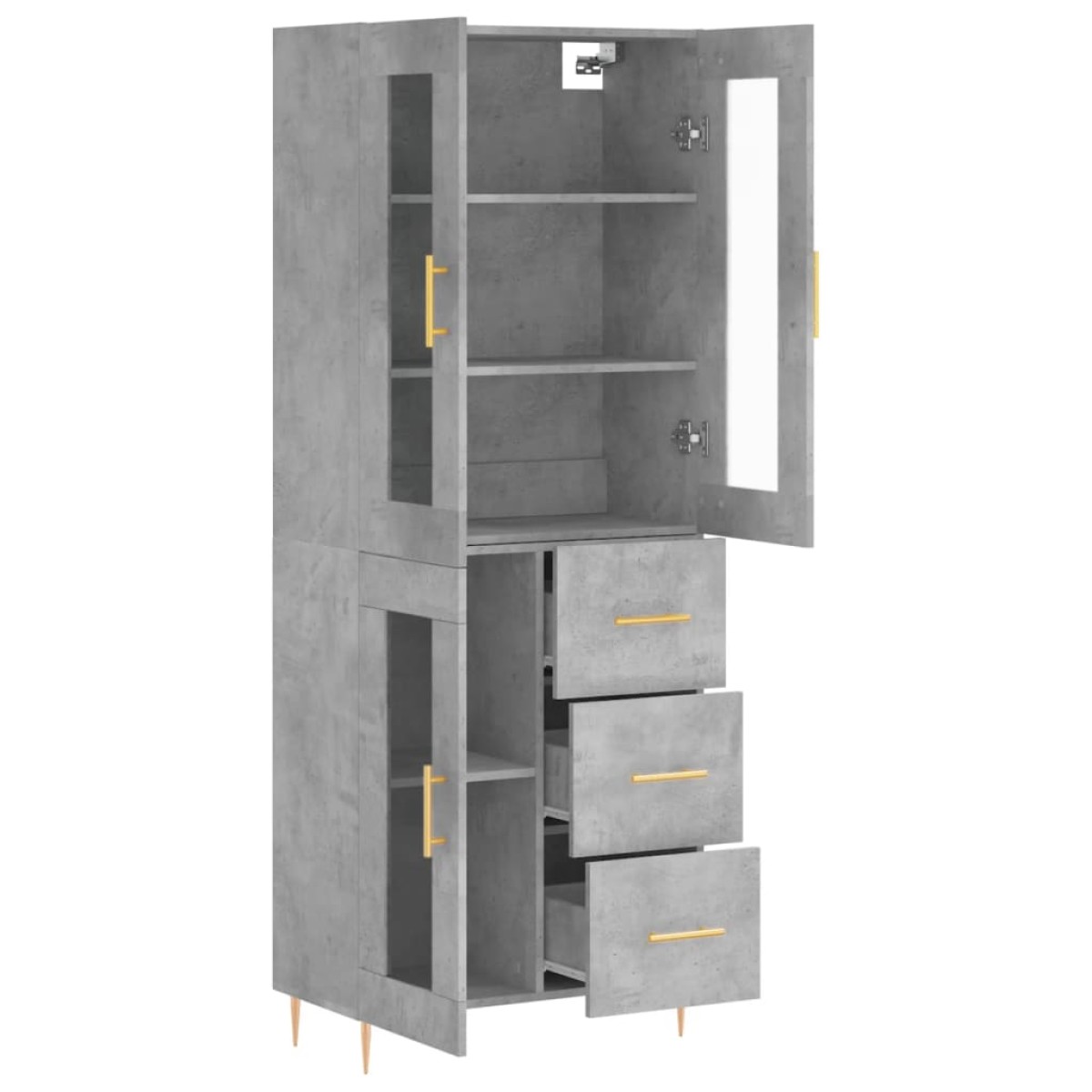 vidaXL Ντουλάπι Γκρι Σκυροδέματος 69,5x34x180 εκ. Επεξεργασμένο Ξύλο