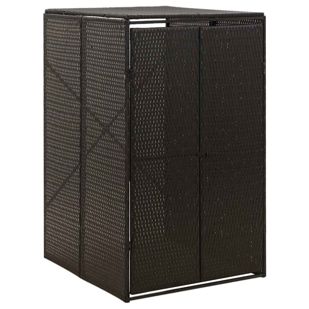 vidaXL Πλαίσιο για Κάδο Απορρ. με Ρόδες Μαύρο 70x80x117 εκ Συνθ. Ρατάν