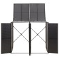 vidaXL Πλαίσιο για Κάδο Απορρ. με Ρόδες Μαύρο 140x80x117εκ Συνθ. Ρατάν