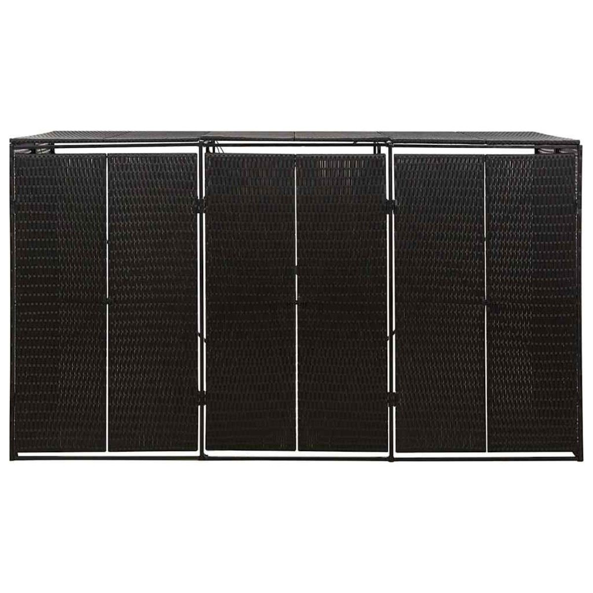 vidaXL Πλαίσιο για Κάδο με Ρόδες Μαύρο 207x80x117 εκ. Συνθ. Ρατάν