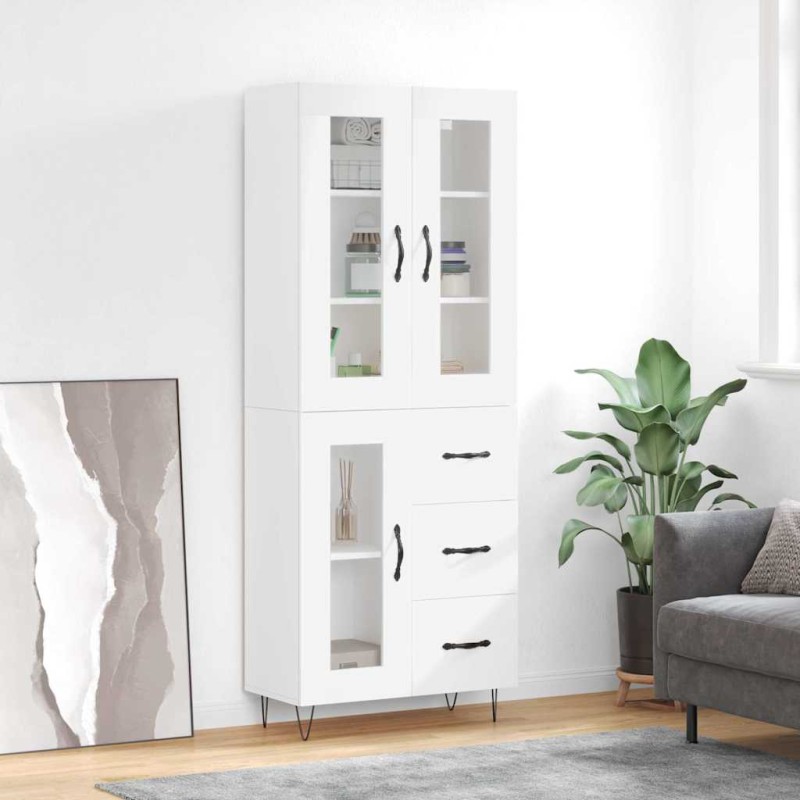 vidaXL Ντουλάπι Λευκό 69,5x34x180 εκ. από Επεξεργασμένο Ξύλο