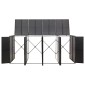 vidaXL Πλαίσιο για Κάδο Απορρ. με Ρόδες Μαύρο 274x80x117εκ Συνθ. Ρατάν