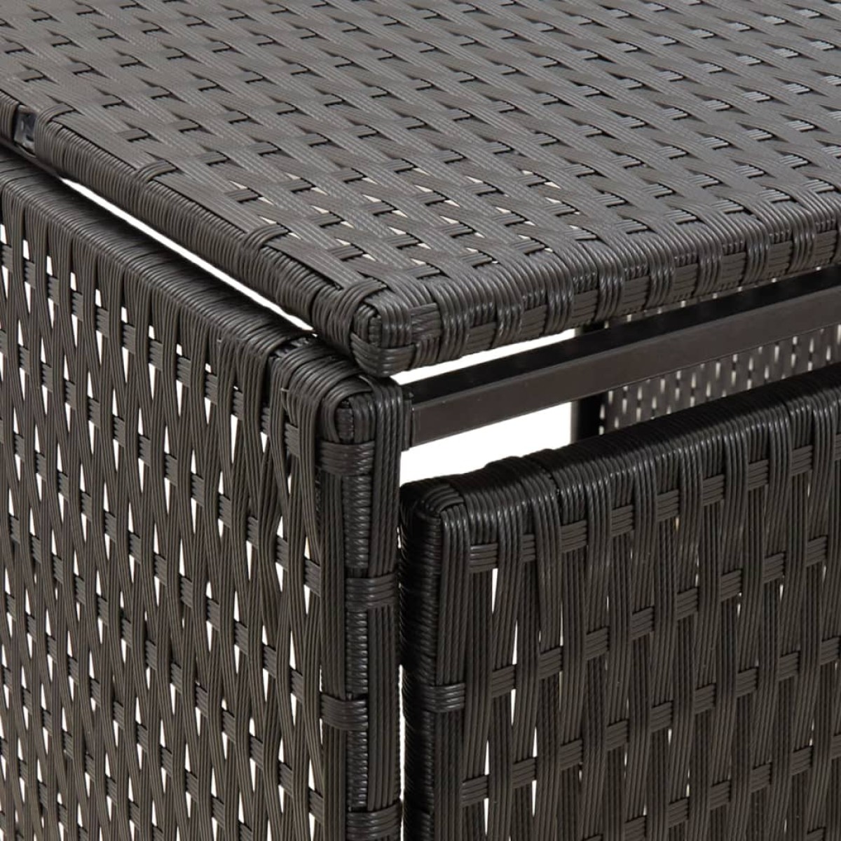 vidaXL Πλαίσιο για Κάδο Απορρ. με Ρόδες Μαύρο 274x80x117εκ Συνθ. Ρατάν