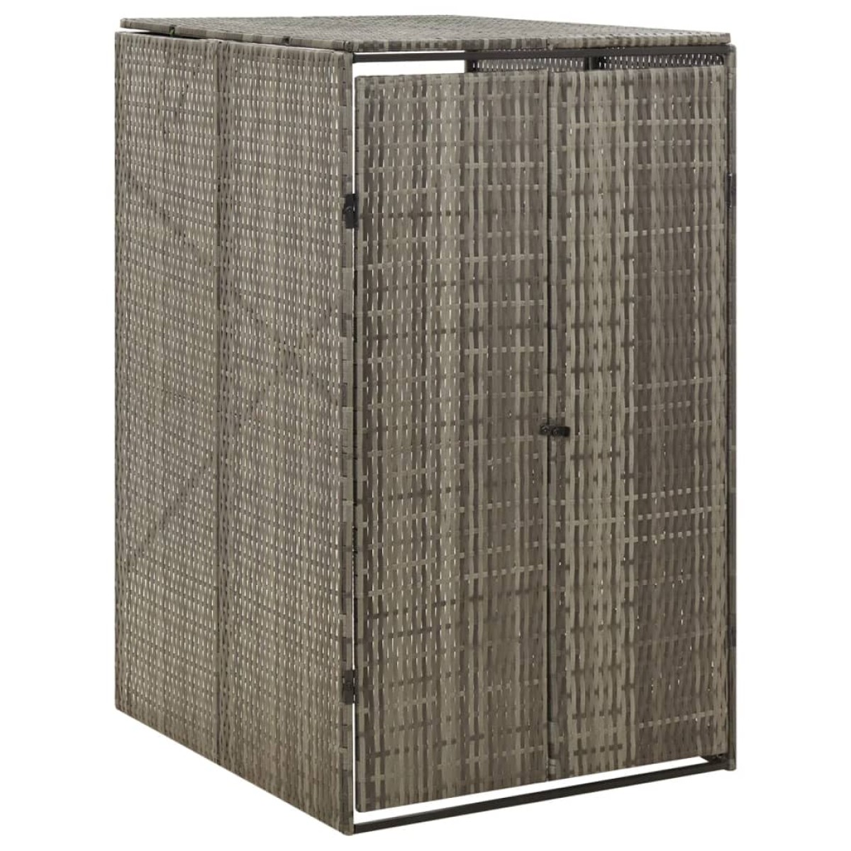 vidaXL Πλαίσιο για Κάδο Απορρ. με Ρόδες Γκρι 70x80x117 εκ. Συνθ. Ρατάν