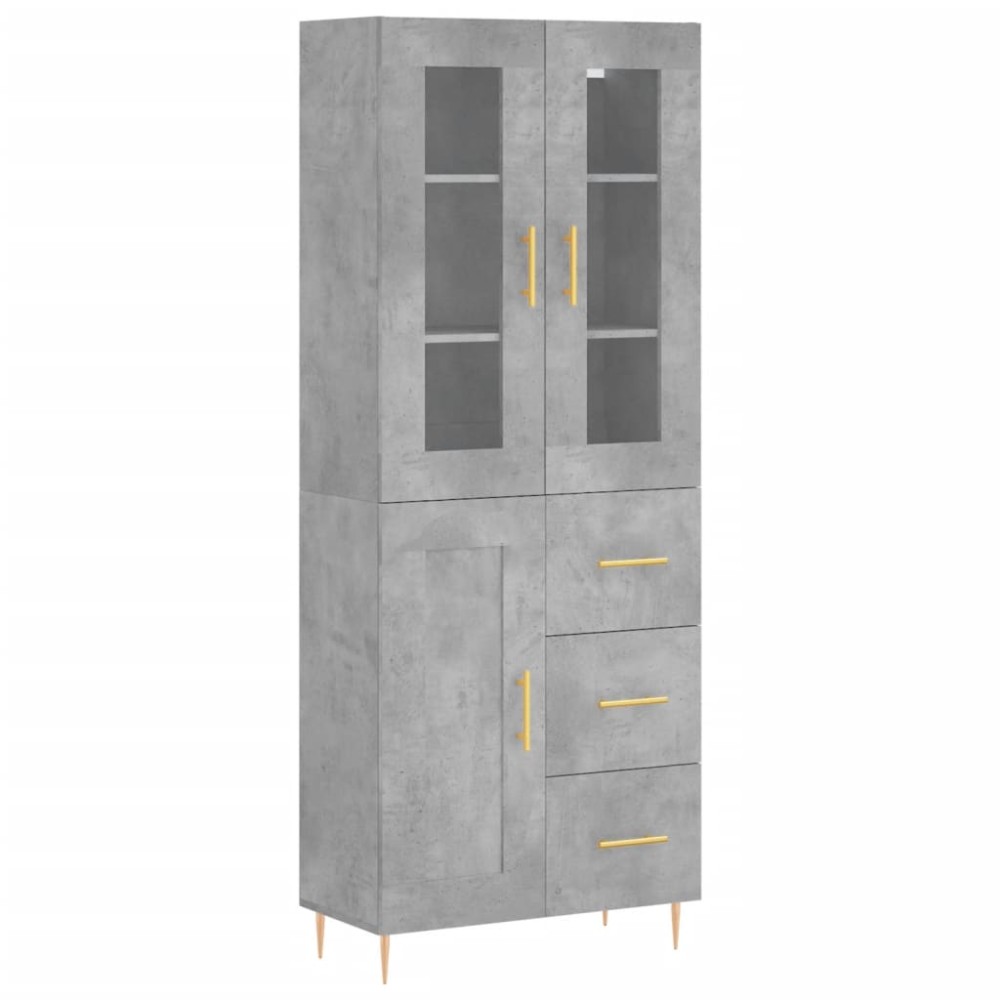vidaXL Ντουλάπι Γκρι Σκυροδέματος 69,5x34x180 εκ. Επεξεργασμένο Ξύλο