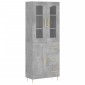 vidaXL Ντουλάπι Γκρι Σκυροδέματος 69,5x34x180 εκ. Επεξεργασμένο Ξύλο