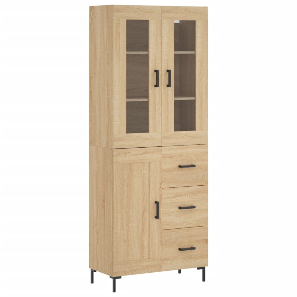 vidaXL Ντουλάπι Sonoma δρυς 69,5 x 34 x 180 εκ. από Επεξεργασμένο Ξύλο