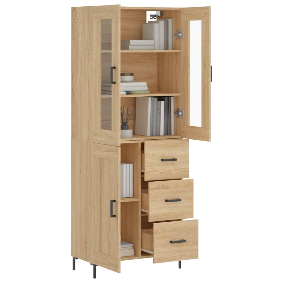 vidaXL Ντουλάπι Sonoma δρυς 69,5 x 34 x 180 εκ. από Επεξεργασμένο Ξύλο