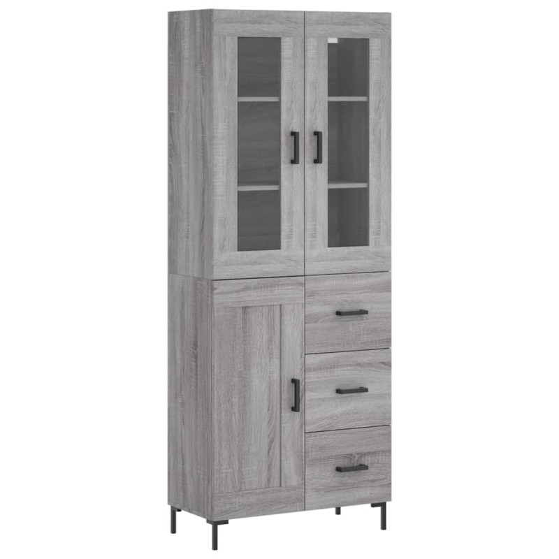 vidaXL Ντουλάπι Γκρι Sonoma 69,5 x 34 x 180 εκ. Επεξεργασμένο Ξύλο