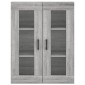 vidaXL Ντουλάπι Γκρι Sonoma 69,5 x 34 x 180 εκ. Επεξεργασμένο Ξύλο