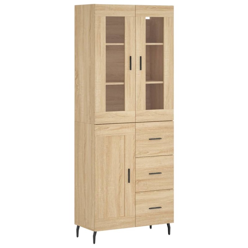 vidaXL Ντουλάπι Sonoma δρυς 69,5 x 34 x 180 εκ. από Επεξεργασμένο Ξύλο