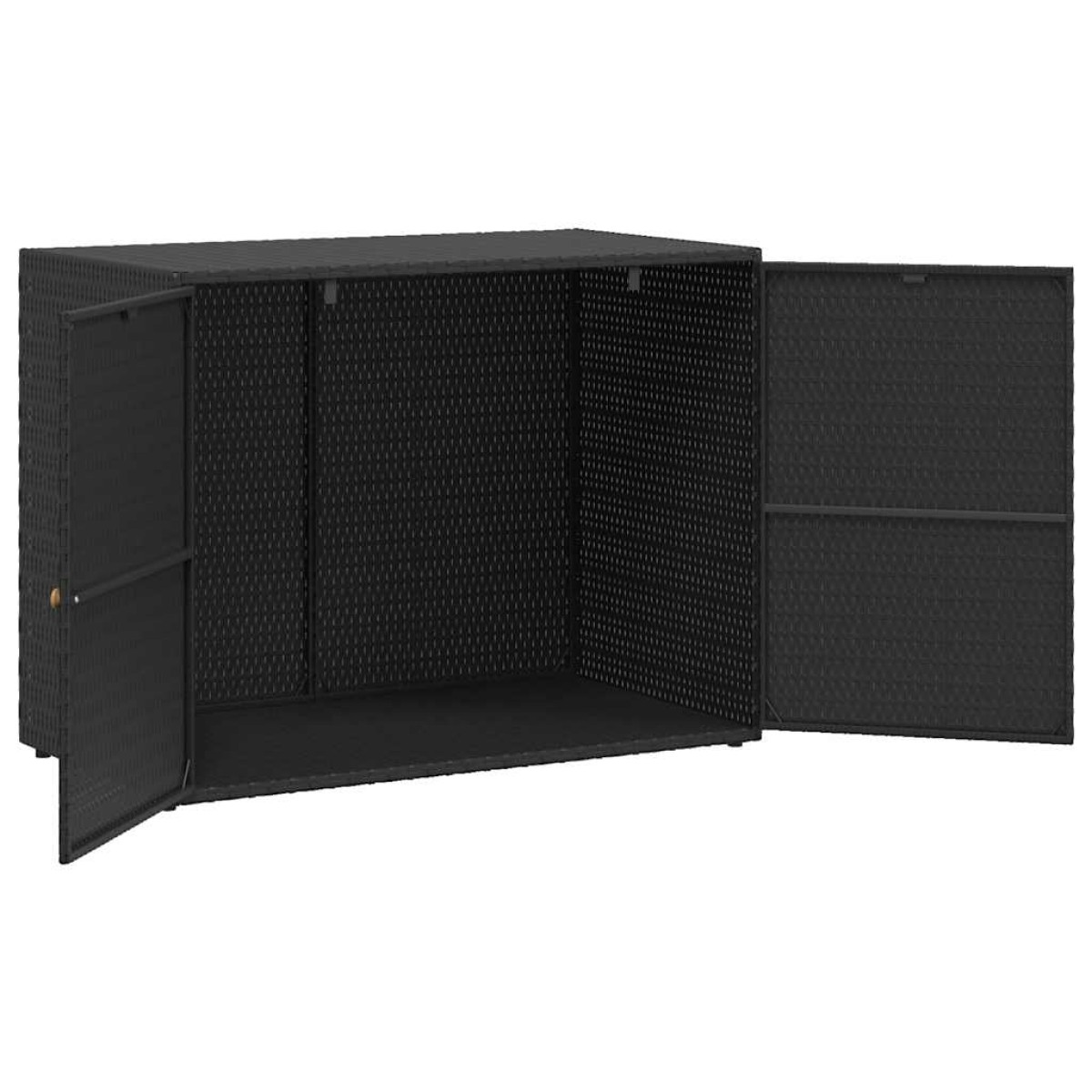 vidaXL Ντουλάπι Αποθήκευσης Κήπου Μαύρο 100x55,5x80 εκ Συνθετικό Ρατάν