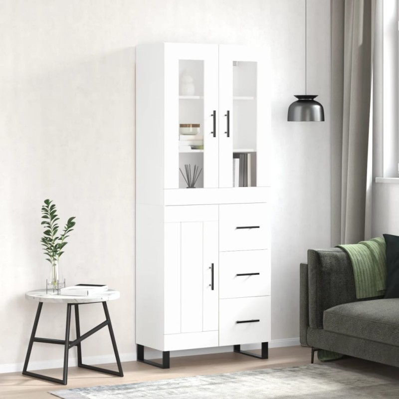 vidaXL Ντουλάπι Λευκό 69,5x34x180 εκ. από Επεξεργασμένο Ξύλο