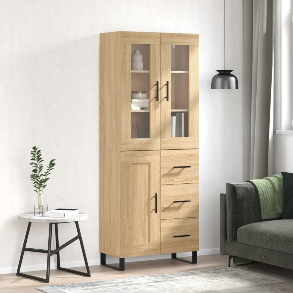 vidaXL Ντουλάπι Sonoma δρυς 69,5 x 34 x 180 εκ. από Επεξεργασμένο Ξύλο