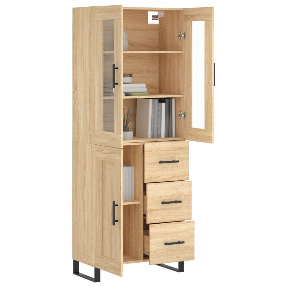 vidaXL Ντουλάπι Sonoma δρυς 69,5 x 34 x 180 εκ. από Επεξεργασμένο Ξύλο