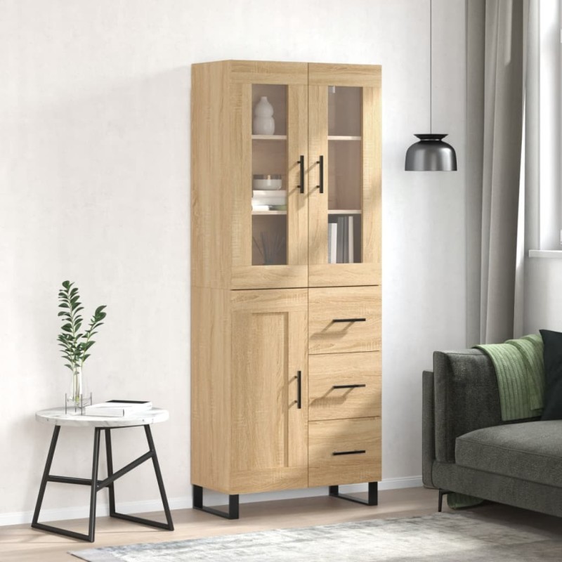 vidaXL Ντουλάπι Sonoma δρυς 69,5 x 34 x 180 εκ. από Επεξεργασμένο Ξύλο