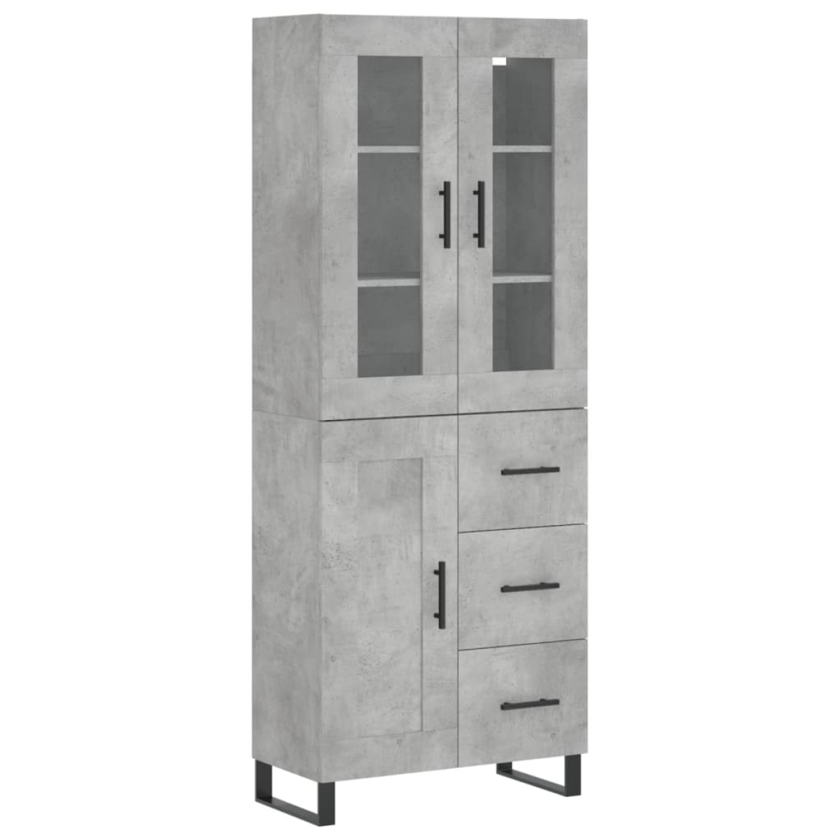 vidaXL Ντουλάπι Γκρι Σκυροδέματος 69,5x34x180 εκ. Επεξεργασμένο Ξύλο
