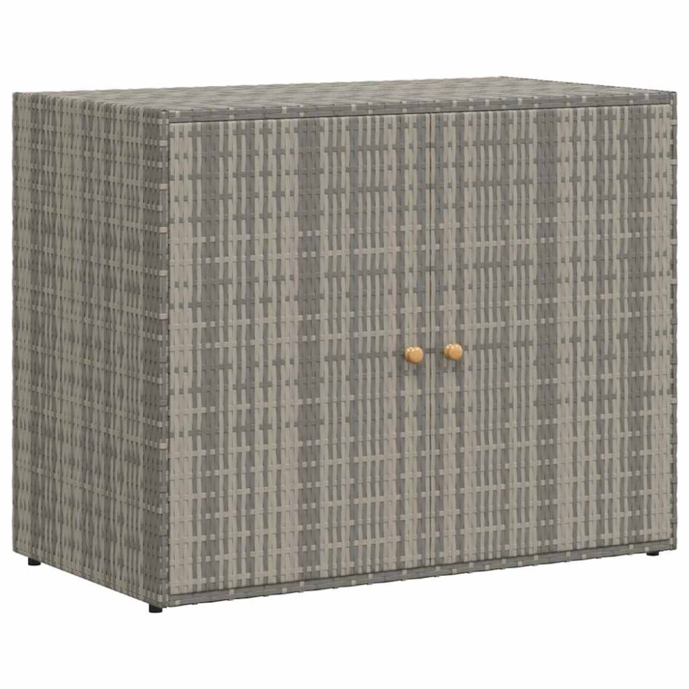 vidaXL Ντουλάπι Αποθήκευσης Κήπου Γκρι 100x55,5x80 εκ. Συνθετικό Ρατάν