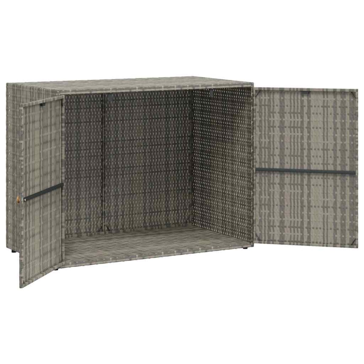 vidaXL Ντουλάπι Αποθήκευσης Κήπου Γκρι 100x55,5x80 εκ. Συνθετικό Ρατάν