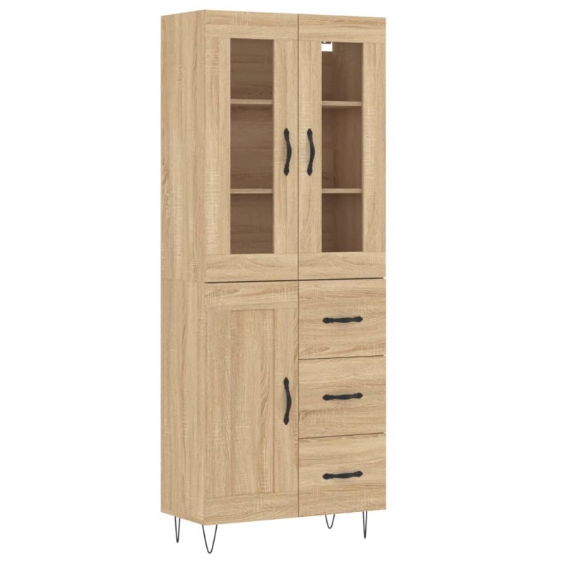 vidaXL Ντουλάπι Sonoma δρυς 69,5 x 34 x 180 εκ. από Επεξεργασμένο Ξύλο