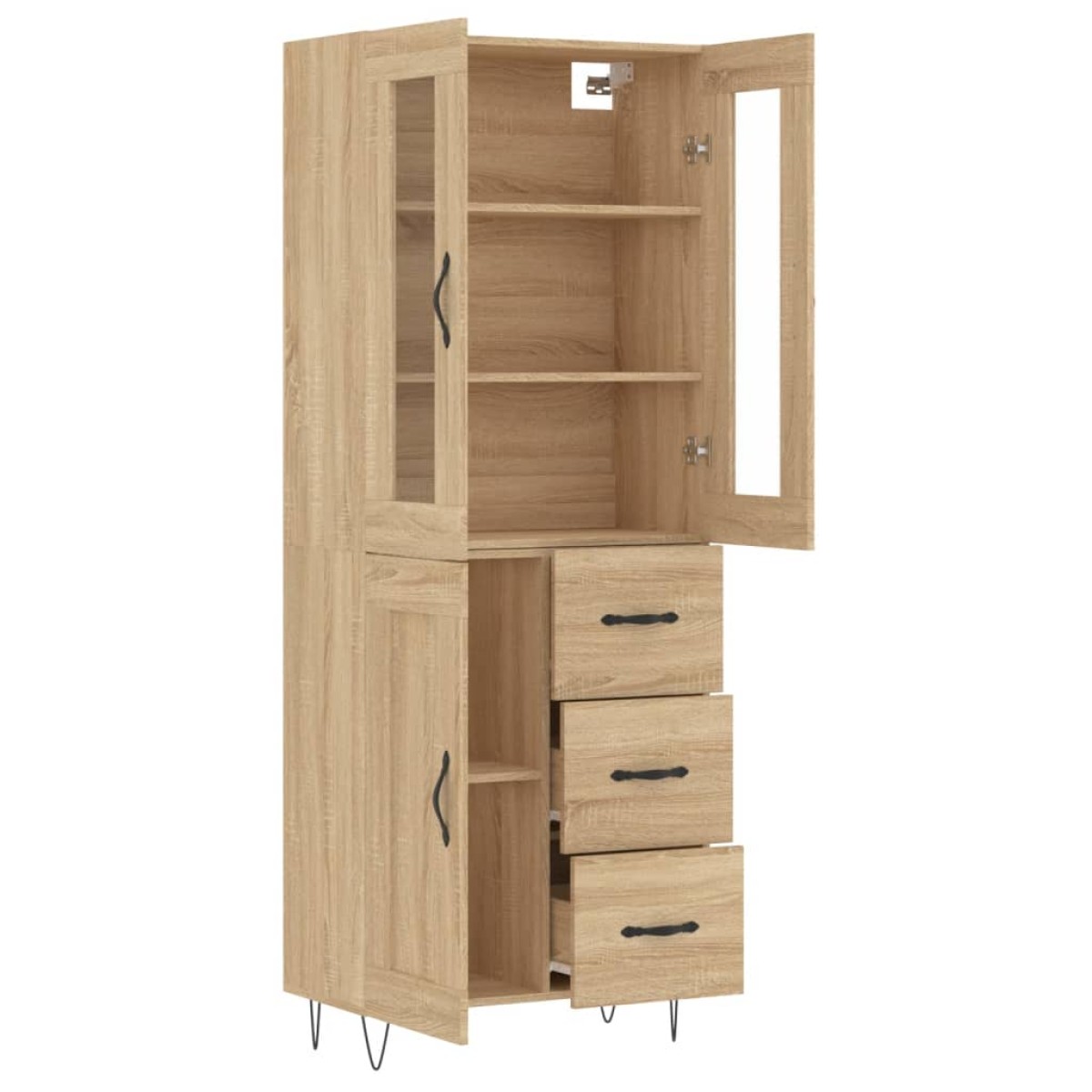 vidaXL Ντουλάπι Sonoma δρυς 69,5 x 34 x 180 εκ. από Επεξεργασμένο Ξύλο