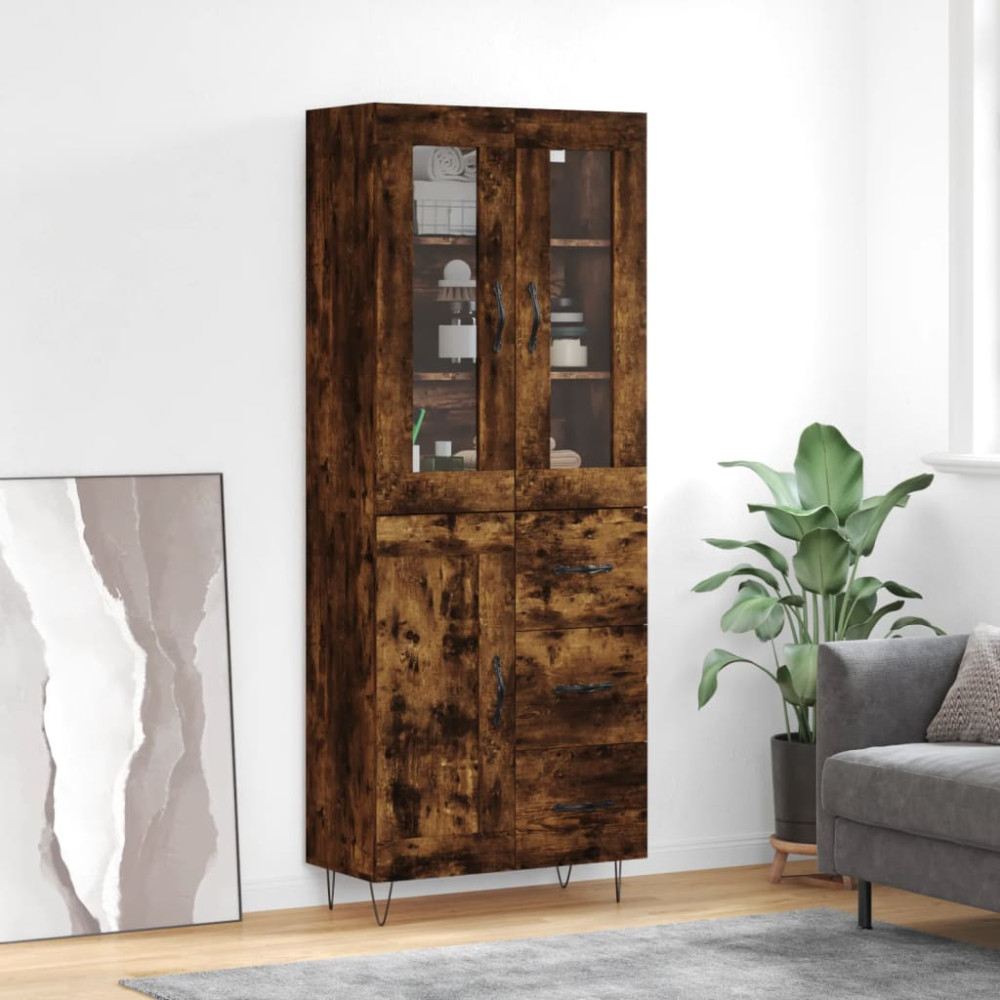 vidaXL Ντουλάπι Καπνιστή Δρυς 69,5x34x180 εκ. από Επεξεργασμένο Ξύλο