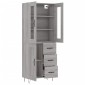 vidaXL Ντουλάπι Γκρι Sonoma 69,5 x 34 x 180 εκ. Επεξεργασμένο Ξύλο