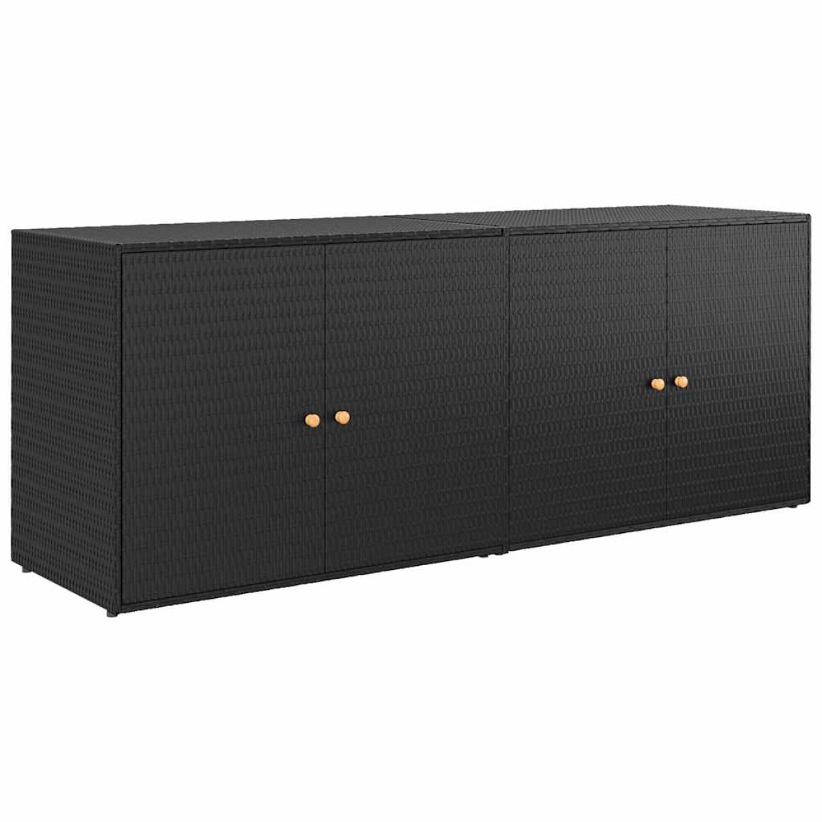 vidaXL Ντουλάπι Αποθήκευσης Κήπου Μαύρο 198x55,5x80 εκ Συνθετικό Ρατάν