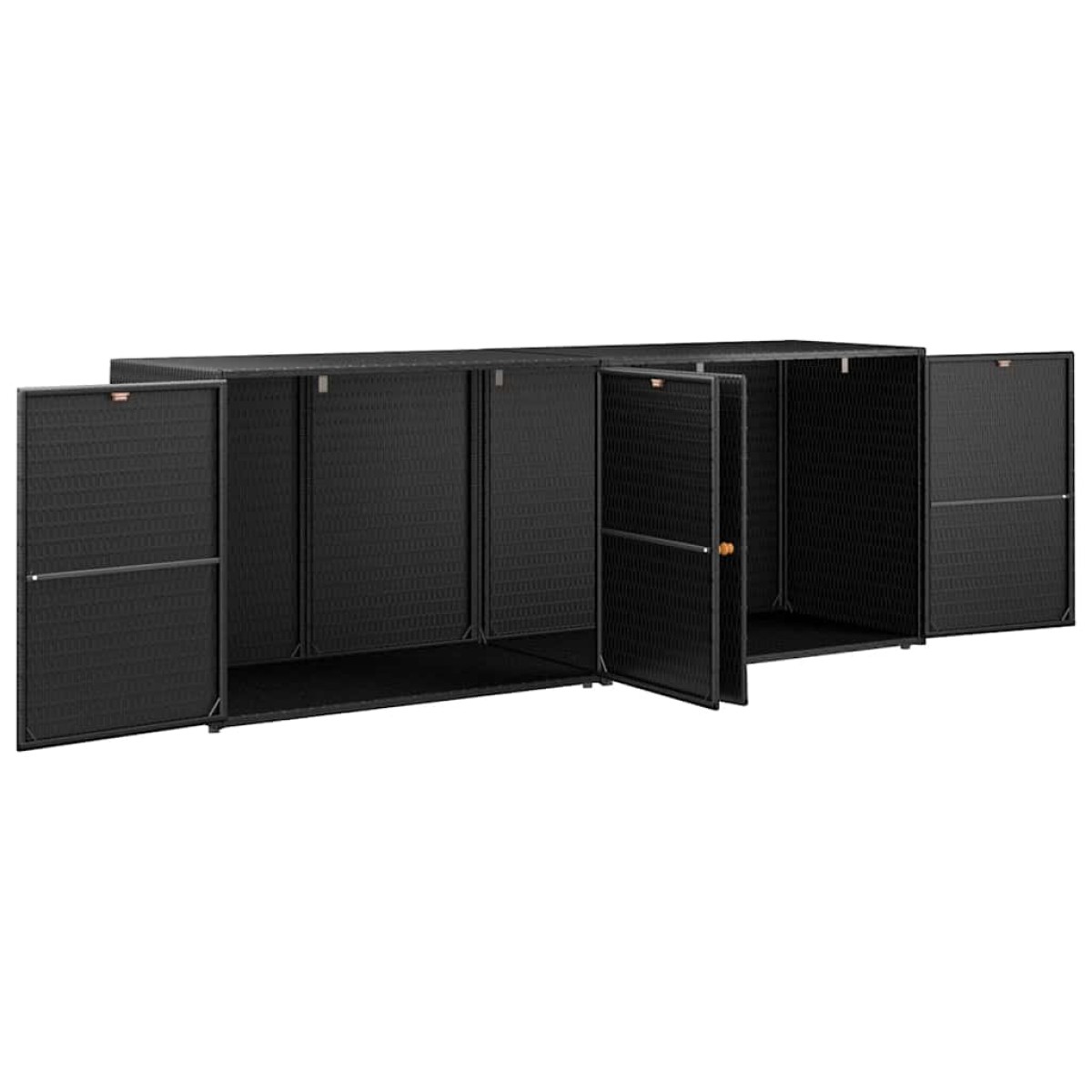 vidaXL Ντουλάπι Αποθήκευσης Κήπου Μαύρο 198x55,5x80 εκ Συνθετικό Ρατάν