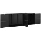 vidaXL Ντουλάπι Αποθήκευσης Κήπου Μαύρο 198x55,5x80 εκ Συνθετικό Ρατάν
