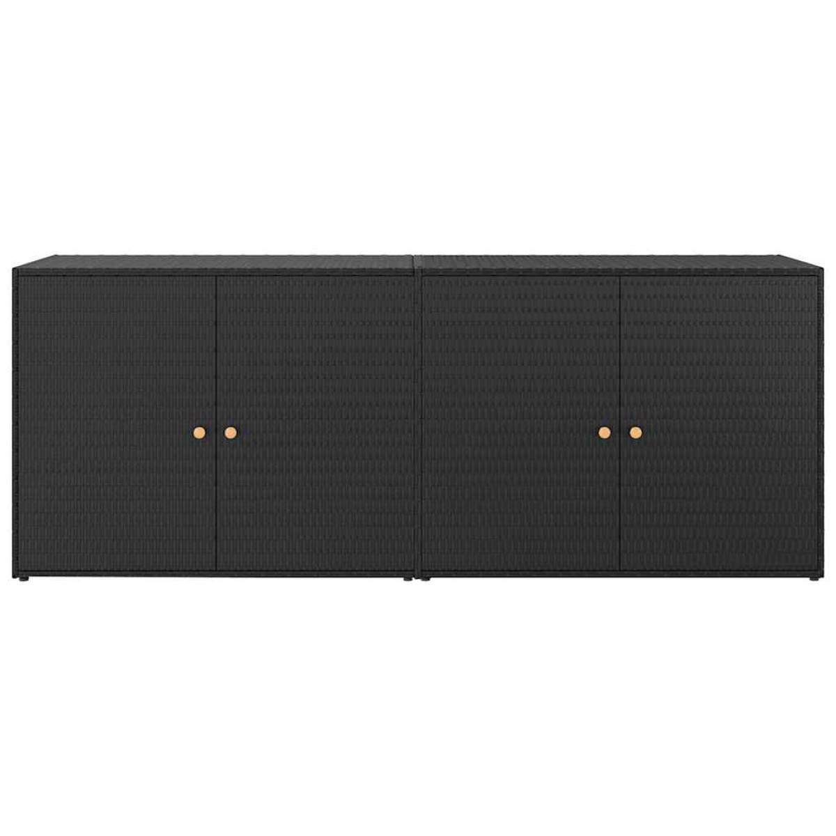 vidaXL Ντουλάπι Αποθήκευσης Κήπου Μαύρο 198x55,5x80 εκ Συνθετικό Ρατάν