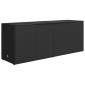 vidaXL Ντουλάπι Αποθήκευσης Κήπου Μαύρο 198x55,5x80 εκ Συνθετικό Ρατάν
