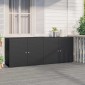 vidaXL Ντουλάπι Αποθήκευσης Κήπου Μαύρο 198x55,5x80 εκ Συνθετικό Ρατάν