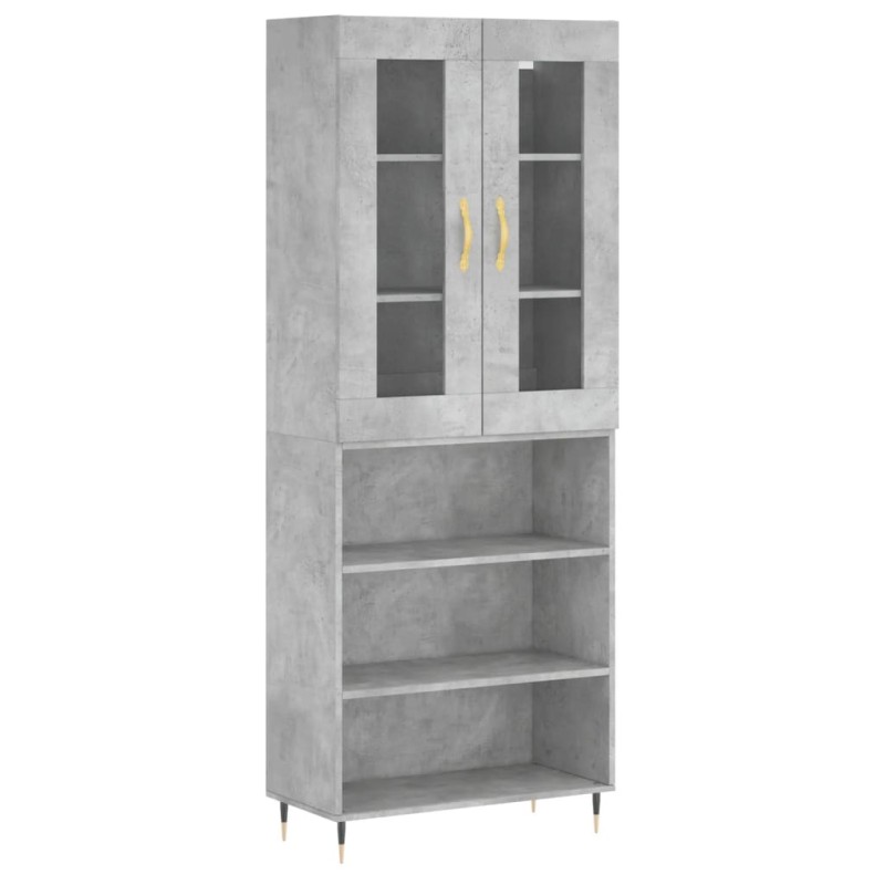 vidaXL Ντουλάπι Γκρι Σκυροδέματος 69,5x34x180 εκ. Επεξεργασμένο Ξύλο