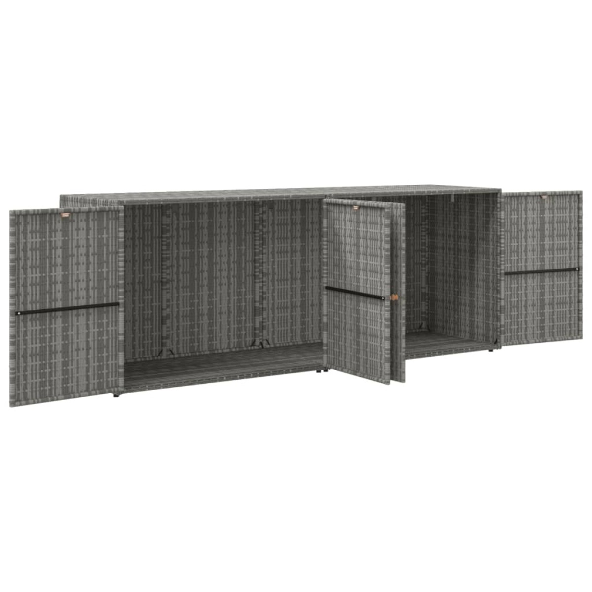 vidaXL Ντουλάπι Αποθήκευσης Κήπου Γκρι 198x55,5x80 εκ. Συνθετικό Ρατάν