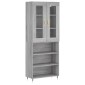 vidaXL Ντουλάπι Γκρι Sonoma 69,5 x 34 x 180 εκ. Επεξεργασμένο Ξύλο