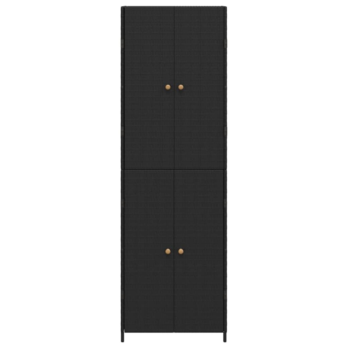 vidaXL Ντουλάπι Αποθήκευσης Κήπου Μαύρο 59x40x180 εκ. από Συνθ. Ρατάν