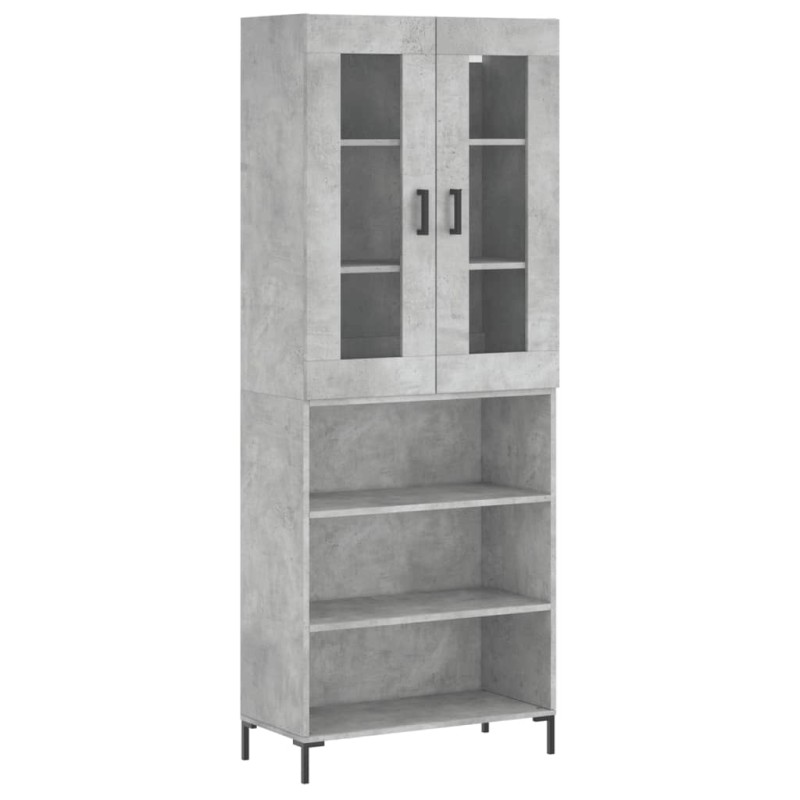 vidaXL Ντουλάπι Γκρι Σκυροδέματος 69,5x34x180 εκ. Επεξεργασμένο Ξύλο