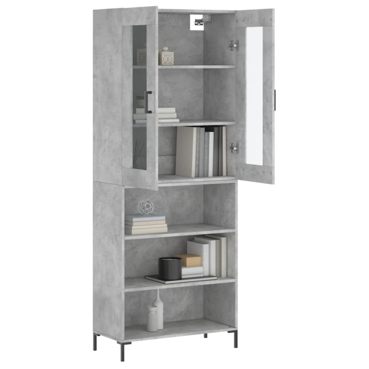 vidaXL Ντουλάπι Γκρι Σκυροδέματος 69,5x34x180 εκ. Επεξεργασμένο Ξύλο